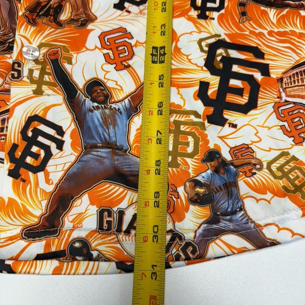 San Francisco Giants Hawaiian Shirt Mens XL 26x30.5 Orange Floral Short Sleeve - Picture 6 of 6